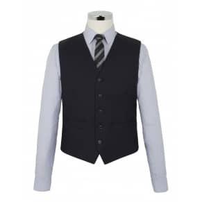 Alfred Brown Navy Wool Waistcoat - The Label