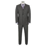 Alfred Brown Silver Grey 2 Piece Wool Suit - The Label