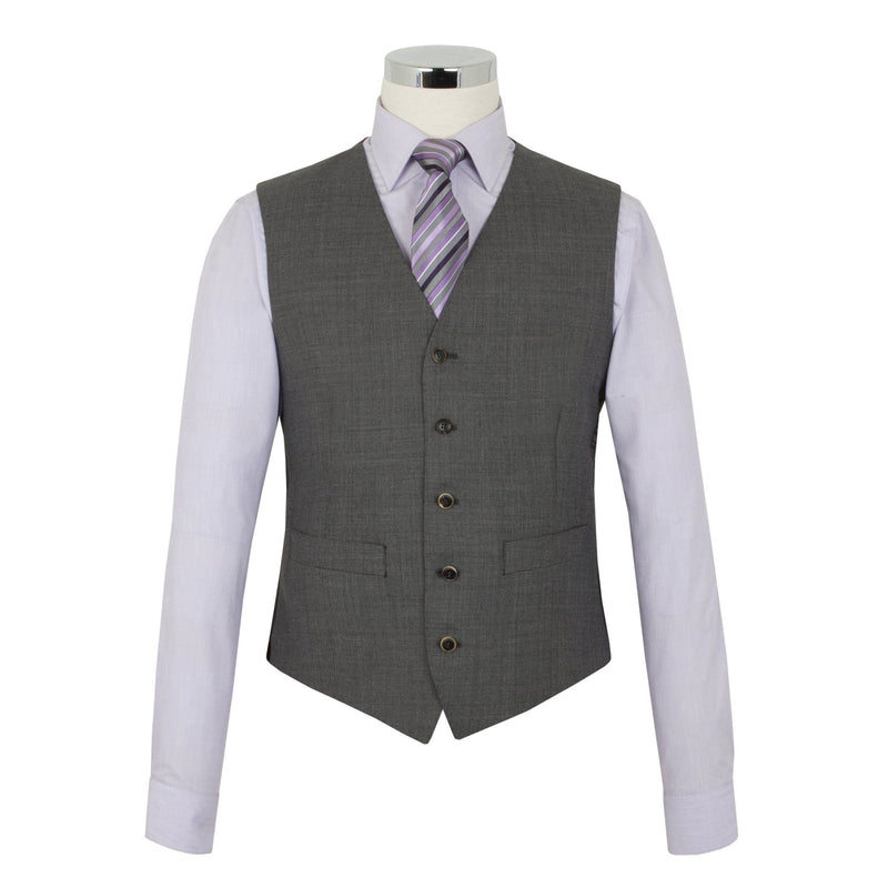 Alfred Brown Silver Grey Wool Waistcoat - The Label