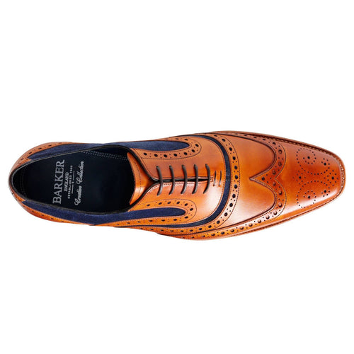 Barker McClean Brogue Tan Navy - Barker