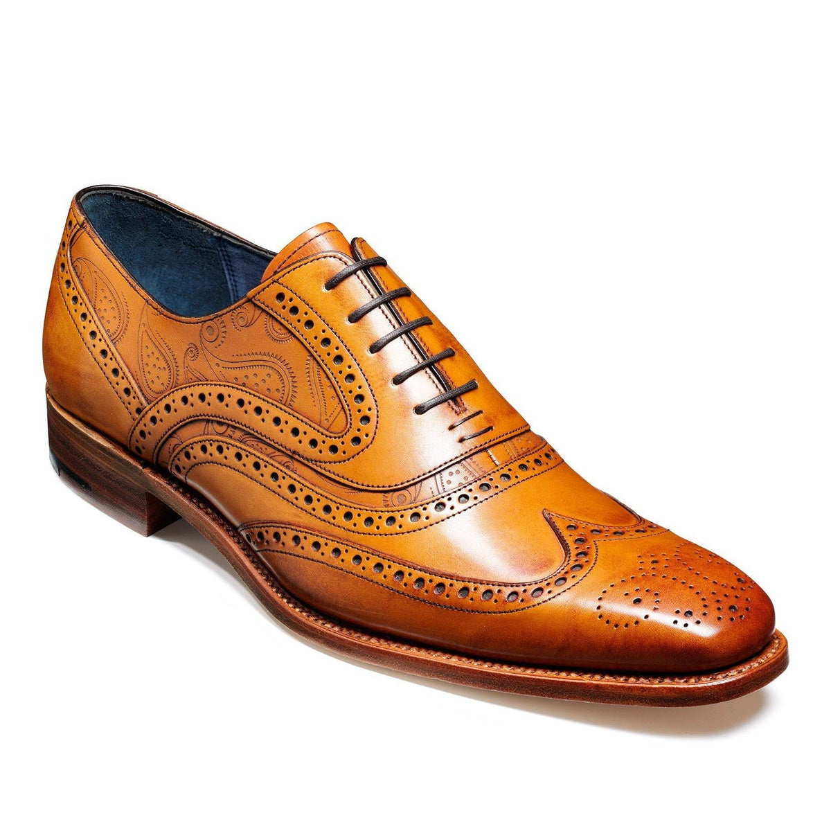 Barker McClean Brogues Tan Paisley Pattern - Barker
