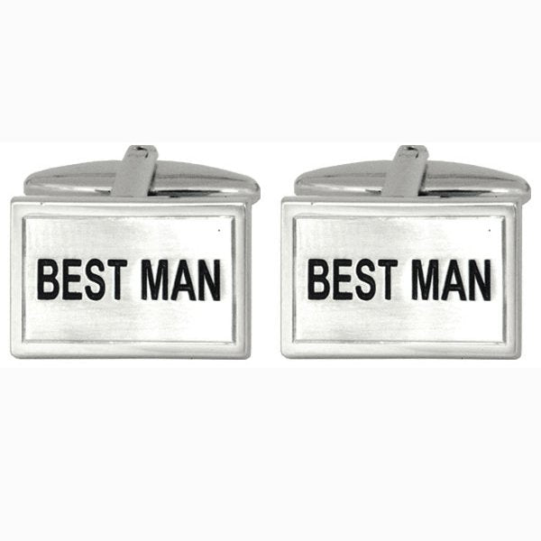 Best Man Cuff Links - Leonard Silver