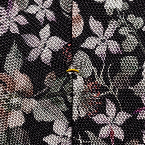 Black Floral Silk Tie - Eton Shirts