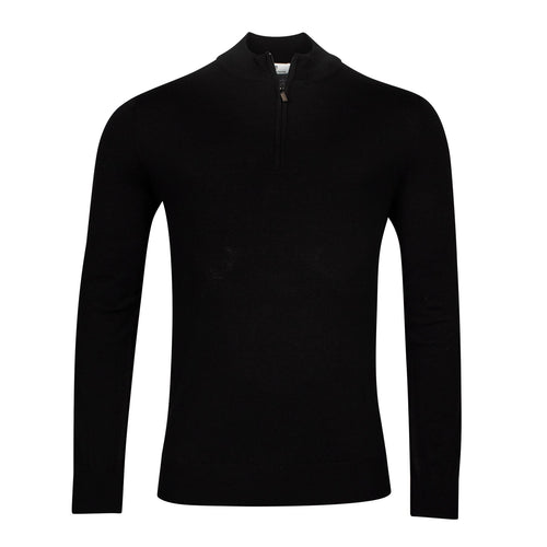 Black Half Zip Pullover - Thomas Maine