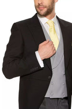 Black Herringbone Tailcoat Package - Leonard Silver