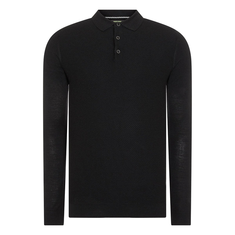 Black Long Sleeved Polo - Remus Uomo