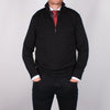 Black Merino Half Zip Sweater - John Victor