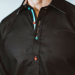 Black Multi Colour Button and Insert Shirt - Claudio Lugli