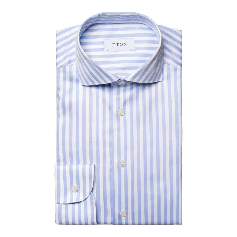 Blue Bold Stripe Shirt - Eton Shirts