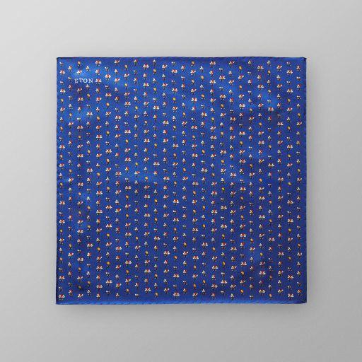 Blue-Floral Pattern Pocket Square - Eton Shirts