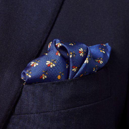Blue-Floral Pattern Pocket Square - Eton Shirts