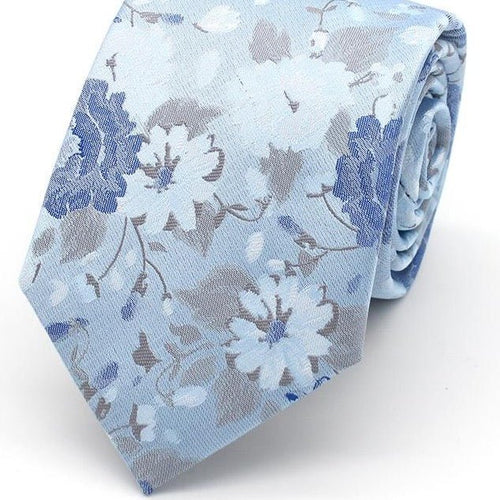 Blue Floral Tie Set - Leonard Silver