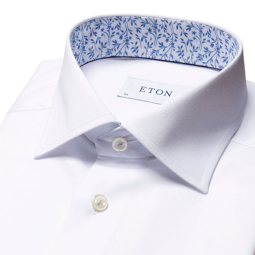Blue Flower Insert Shirt White - Eton Shirts
