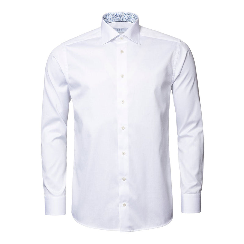 Blue Flower Insert Shirt White - Eton Shirts