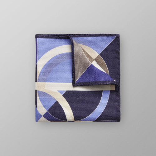 Blue Geometric Print Pocket Square - Eton Shirts