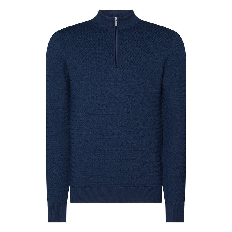 Blue Half Zip Sweater - Remus Uomo