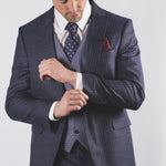 Blue Pinstripe Suit - John Victor