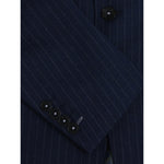 Blue Pinstripe Wool Suit - Remus Uomo