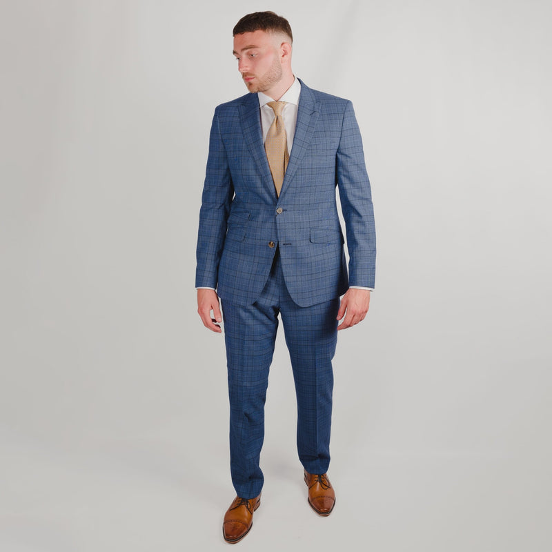 Blue Prince of Wales Check Wool Suit - Torre