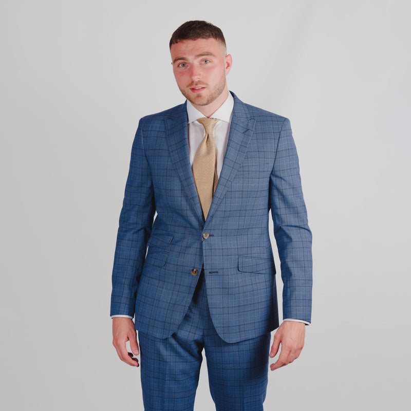 Blue Prince of Wales Check Wool Suit - Torre