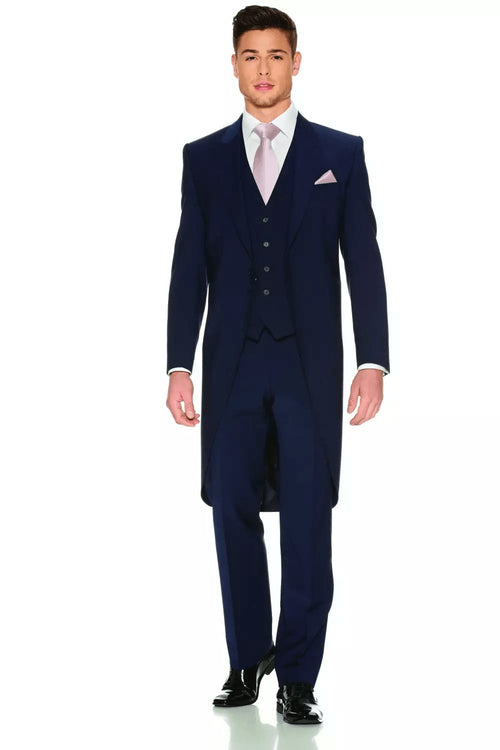 Blue Slim Fit Tailcoat Package - Leonard Silver