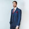 Blue Tweed Wedding Suit Jacket - Leonard Silver