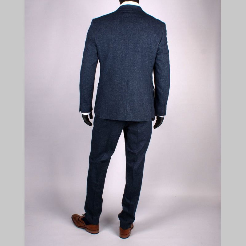 Blue Wool Silk Jacket - Gibson London