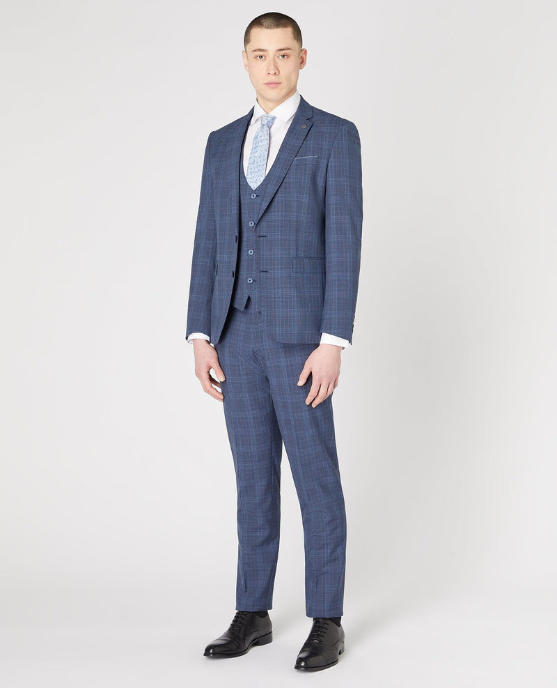 Blue Woolrich Check Suit - Remus Uomo