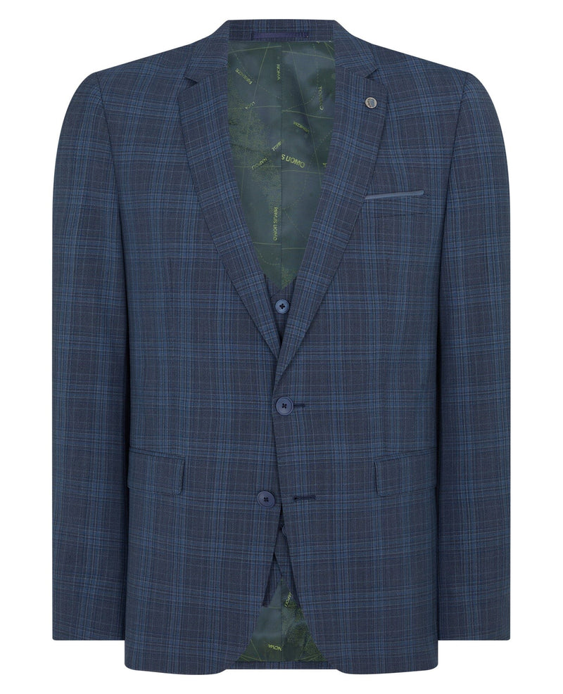 Blue Woolrich Check Suit - Remus Uomo