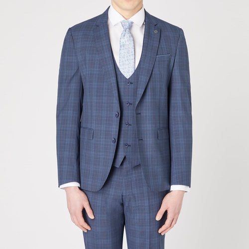 Blue Woolrich Check Suit - Remus Uomo