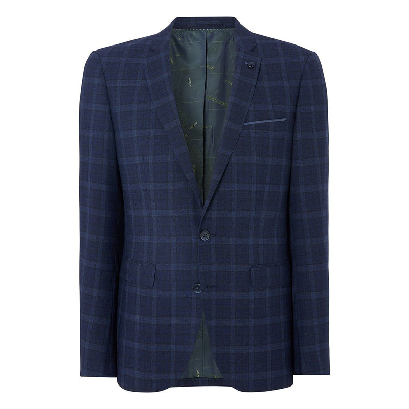 Bold Check Dark Blue Suit - Remus Uomo