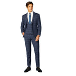 Bold Check Dark Blue Suit - Remus Uomo