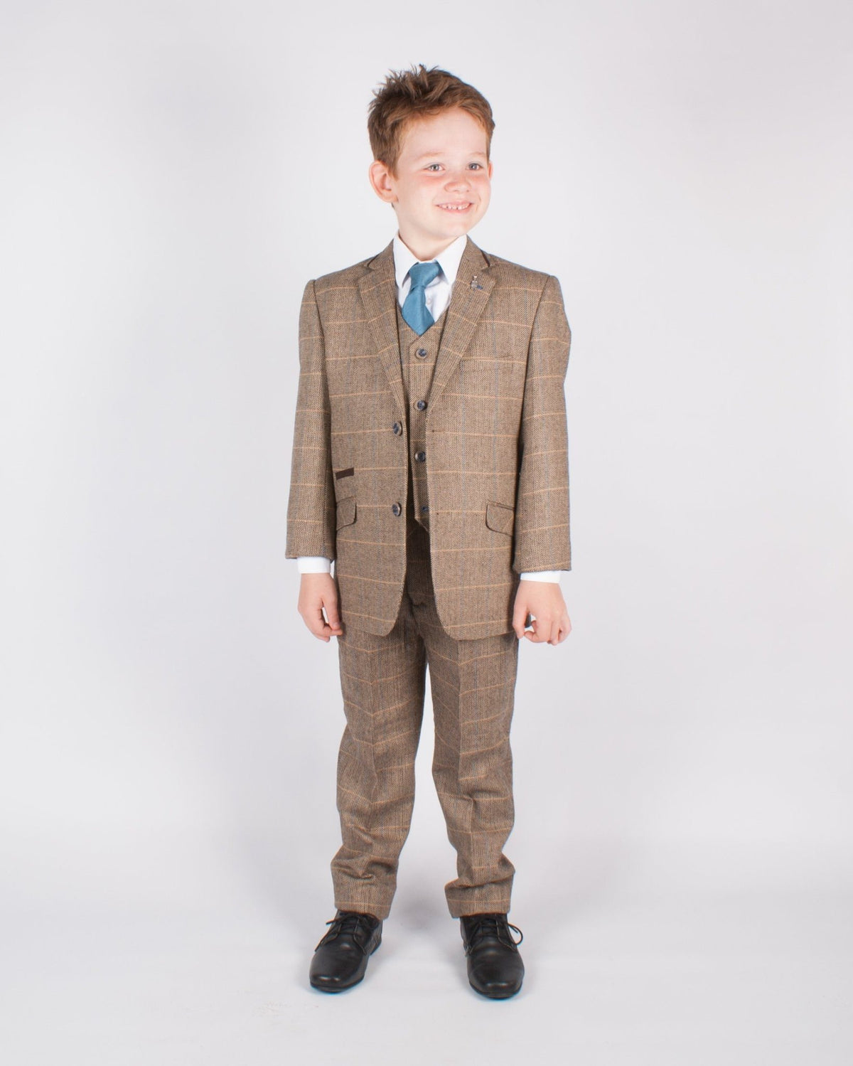 Boy's Brown Tweed Suit - Leonard Silver