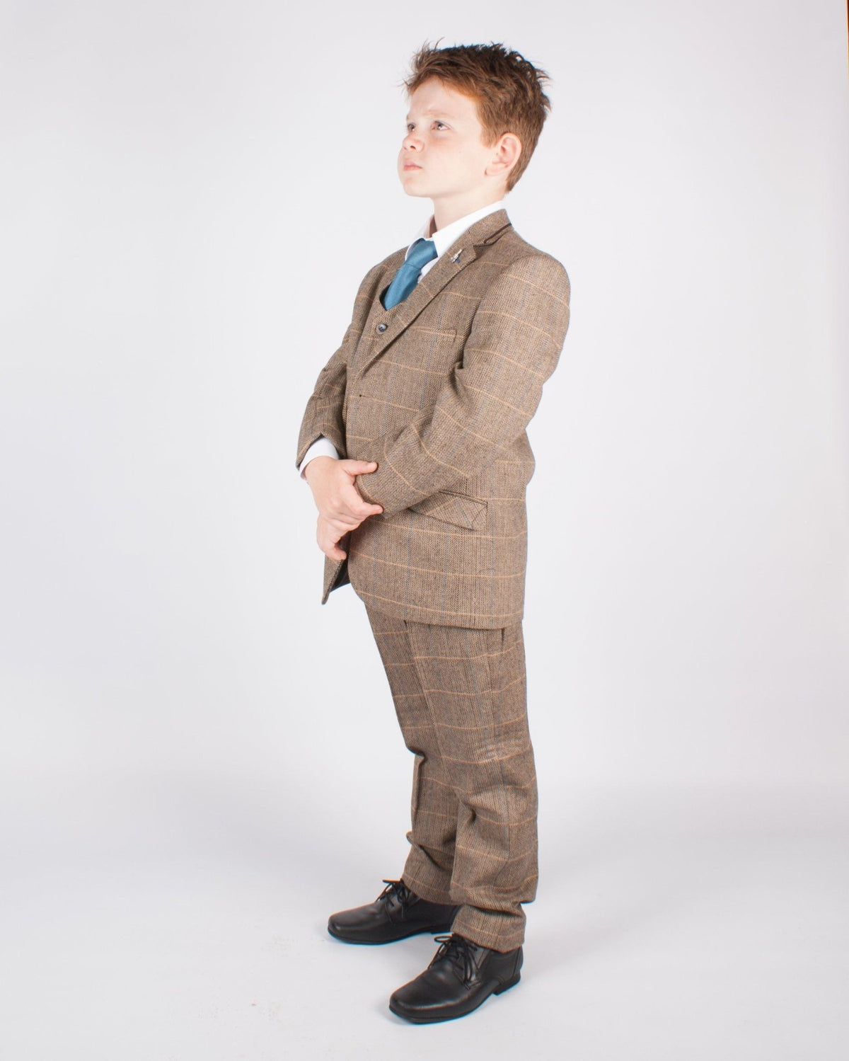 Boy's Brown Tweed Suit - Leonard Silver