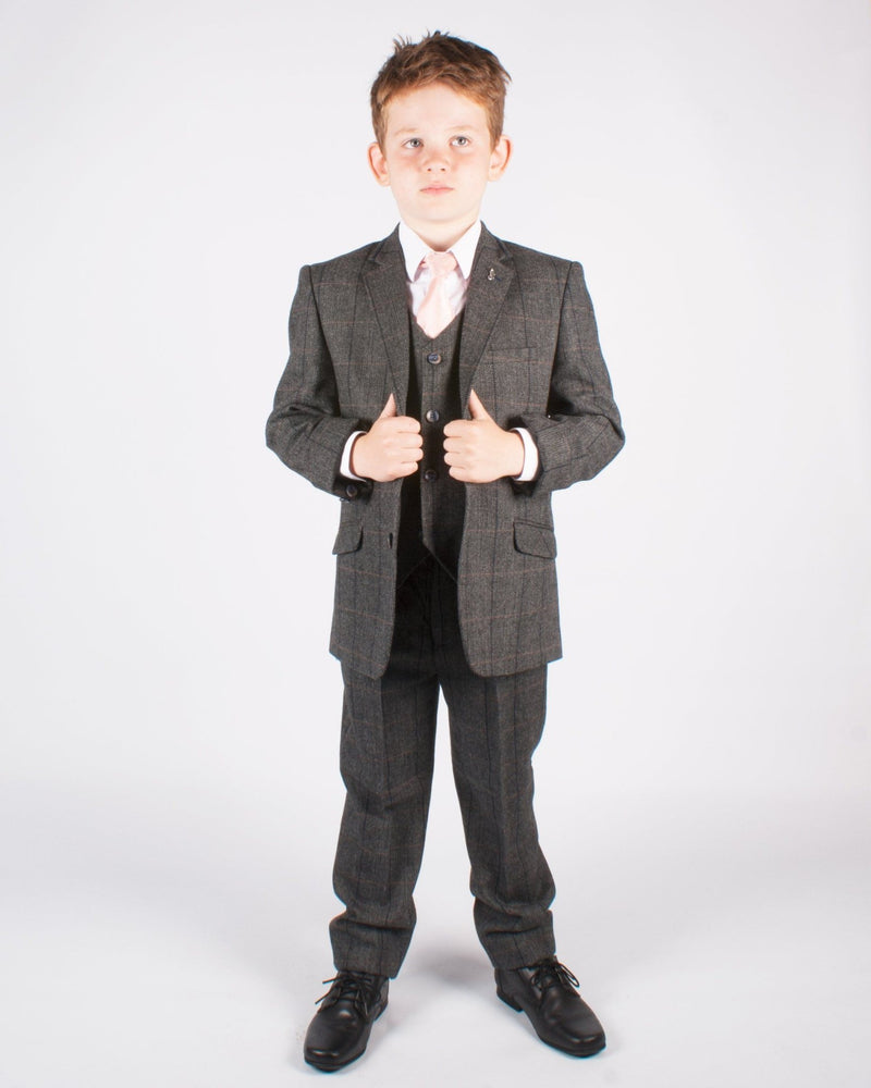 Boy's Grey Tweed Suit - Leonard Silver