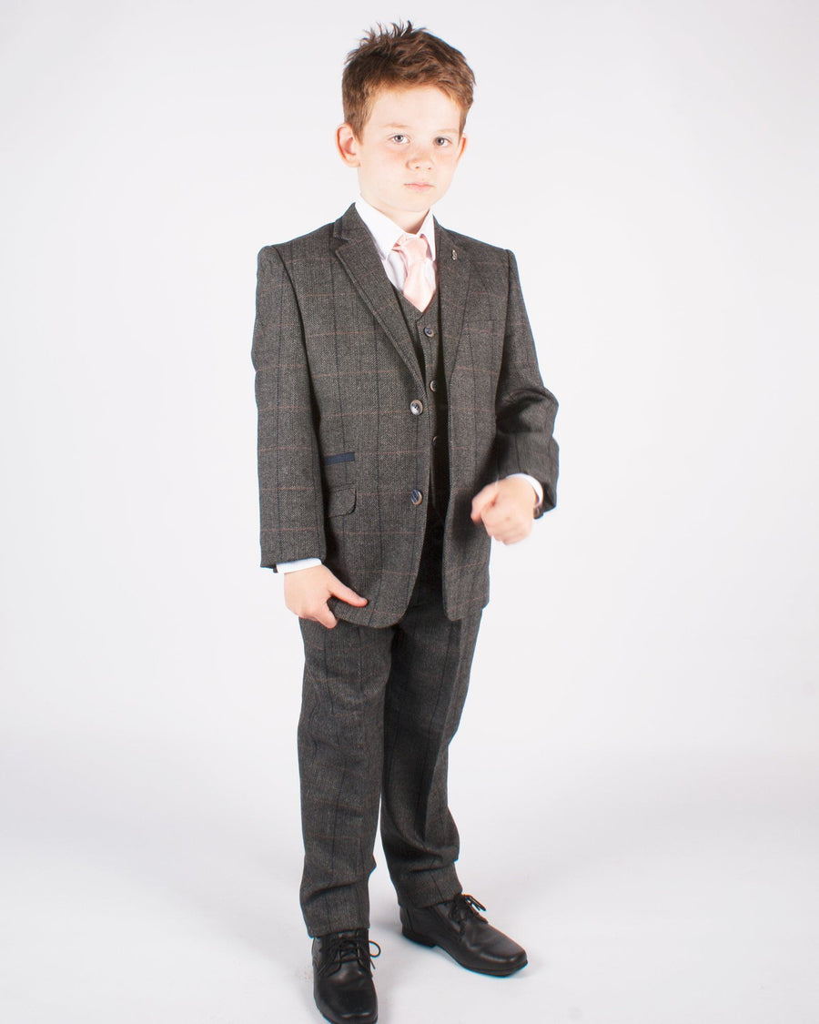 Boy's Grey Tweed Suit - Leonard Silver