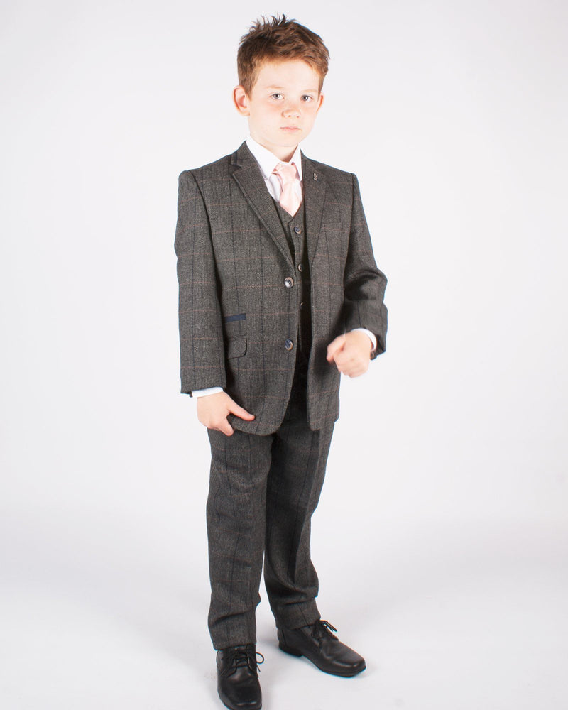 Boy's Grey Tweed Suit - Leonard Silver