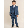 Boy's Navy Tweed check Suit - Leonard Silver