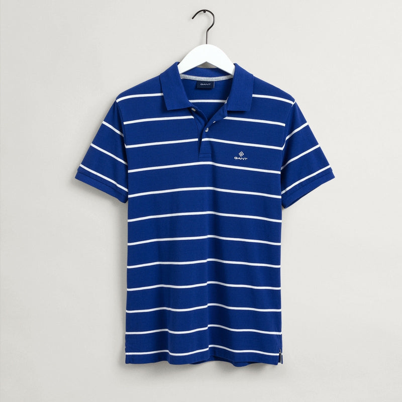 Breton Stripe Pique Polo Navy - Gant