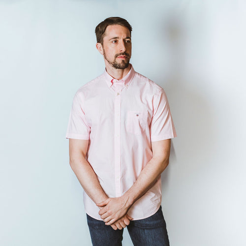 Broadcloth S/Sleeve Shirt Pink - Gant