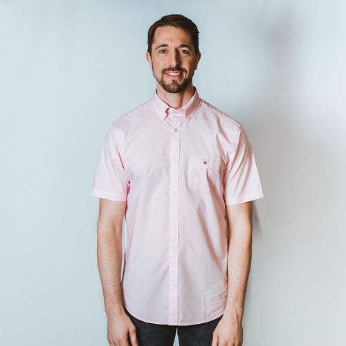 Broadcloth S/Sleeve Shirt Pink - Gant