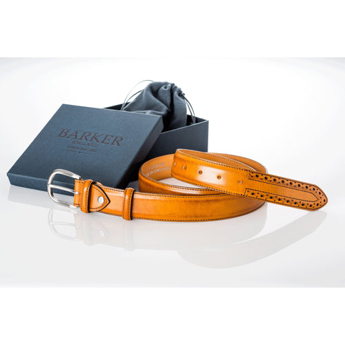 Brogue Cedar Calf Belt - Barker