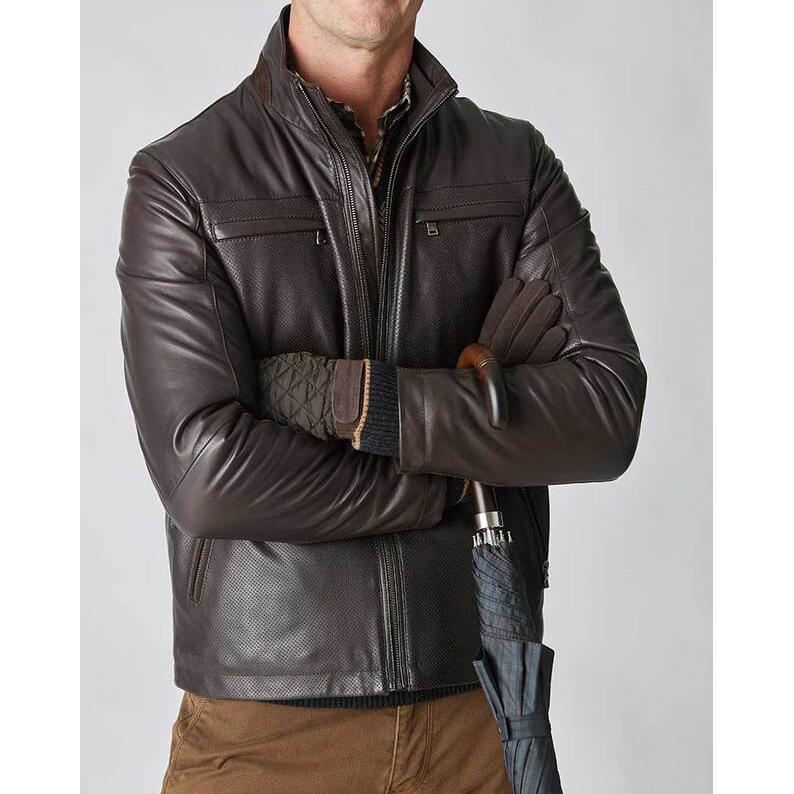 Brown Nappa Leather Jacket - Florentino