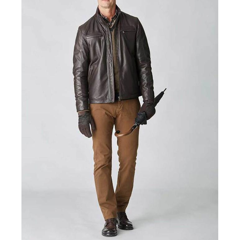 Brown Nappa Leather Jacket - Florentino
