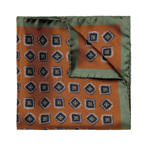 Brown Patterned Pocket Square - Eton Shirts