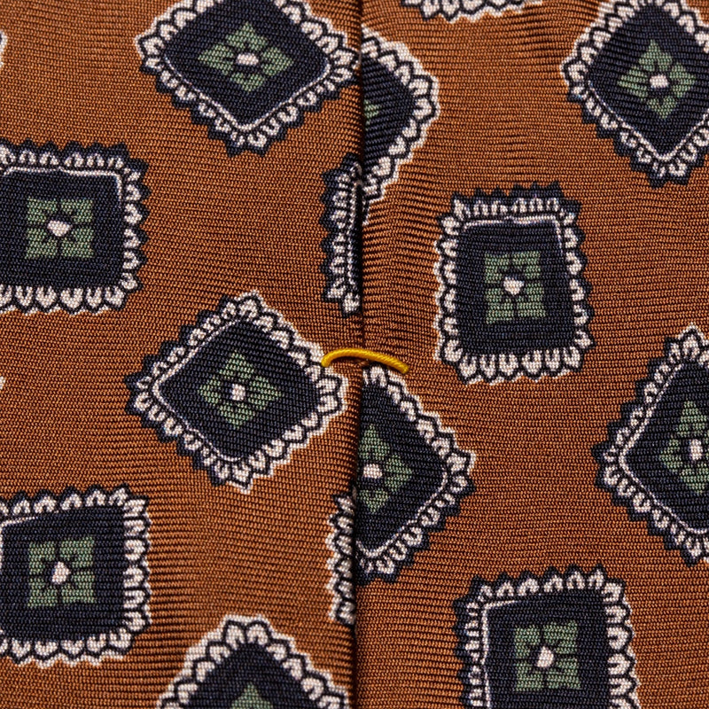 Brown Patterned Silk Tie - Eton Shirts