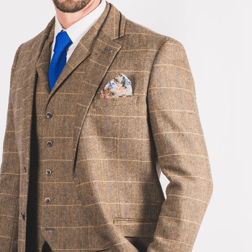 Brown Tweed 3 Piece Suit - Leonard Silver