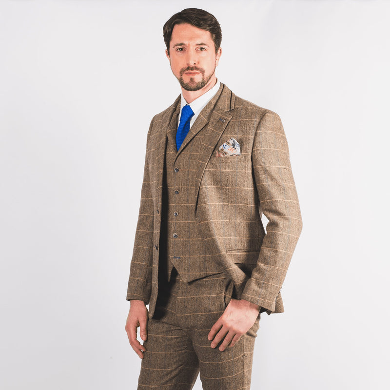 Brown Tweed 3 Piece Suit - Leonard Silver