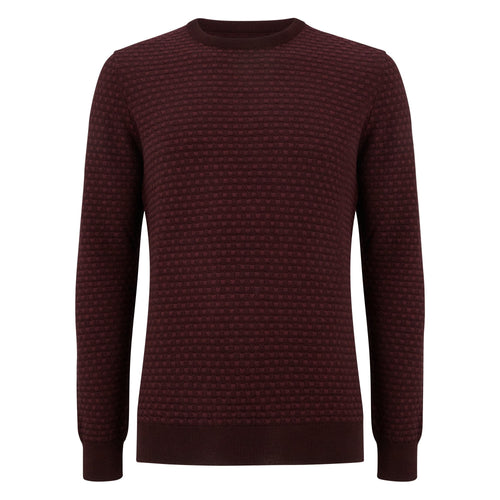 Burgundy Crew Neck Sweater - Remus Uomo