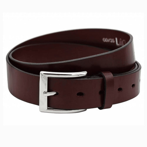 Burgundy Leather Belt - Lacuzzo